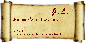 Jeremiás Luciusz névjegykártya